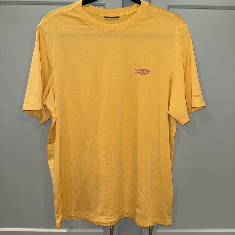 Aftco Aftech Orange Pink Medium Performance Tee Short Sleeve Fishing Outdoor